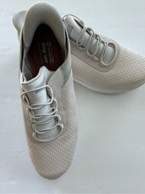 Skechers Bob’s Men’s Sport Chaos Slip-Ins Knit Sneakers — Cream Size 11